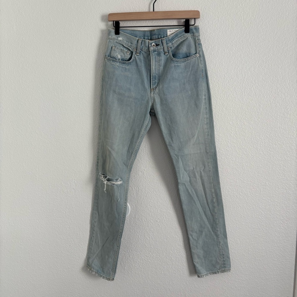Rag and Bone Women's Size 26 Blue Distressed Skinny Jeans